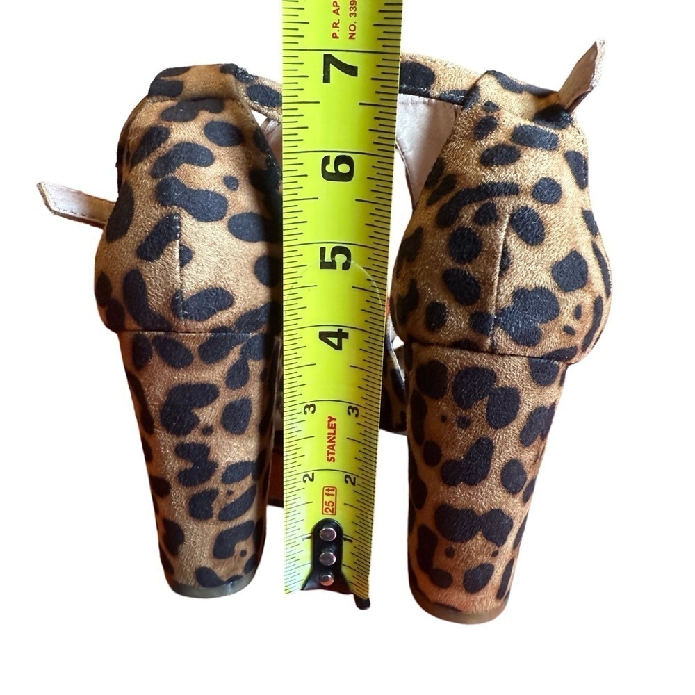 Olivia Jaymes Leopard Print Peep-Toe Chunky Heels, Size 8, New Without Box - Picture 5 of 6
